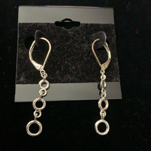 Dangle Chain Earrings -Silver Self Closure Hanging